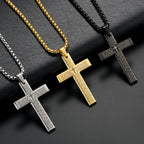 Catholic Cross Stainless Steel Pendant Necklace