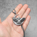 Eagle Moon Pendant Necklace — Stainless Steel