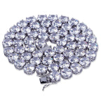 Iced Out Tennis Link Chain Necklace 10mm — Copper Alloy