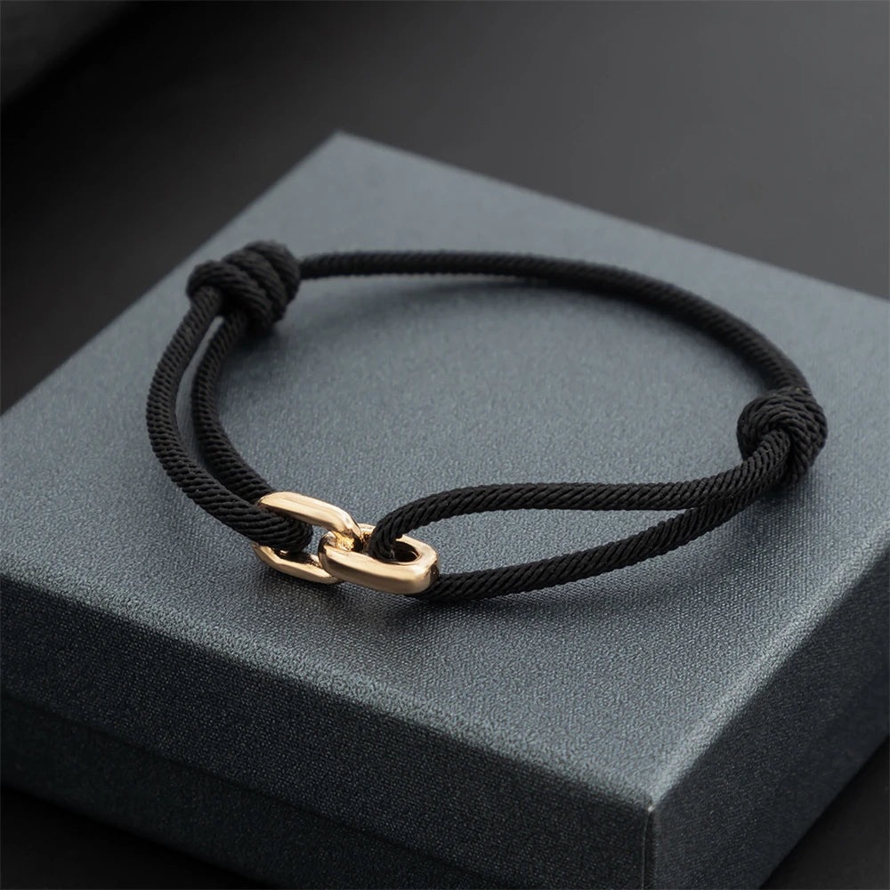 Fashion Simple Weaven Milan Rope Adjustable Bracelet Men Women Charm Steel Buckle Survival Wristband Couple Jewelry