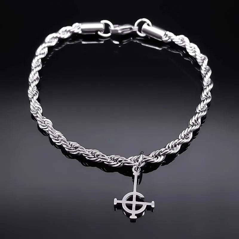 Band Beaded Bracelet — Stainless Steel