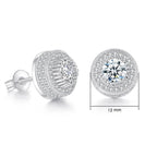 Iced Out Round CZ Piercing Stud Earrings for Men and Women
