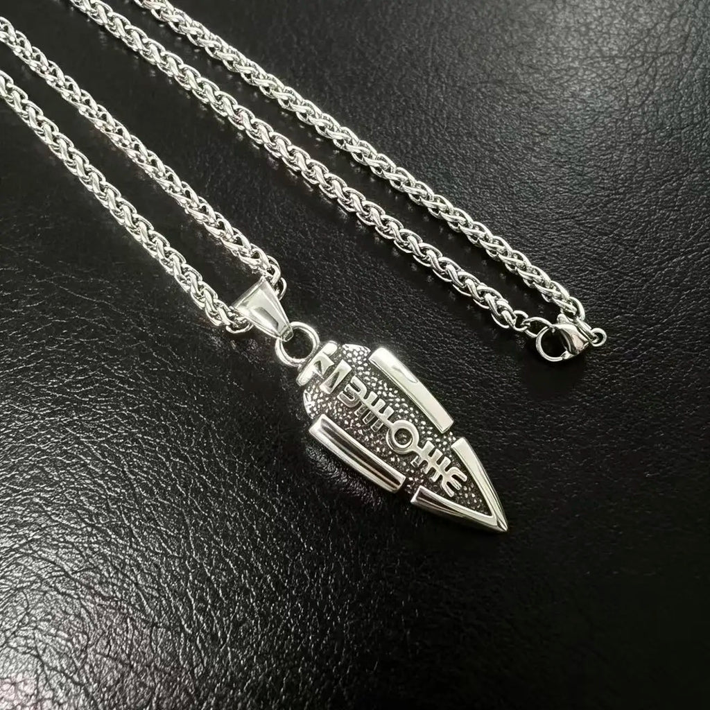 HNSP 316L Stainless Steel Viking Runes Norse Odin Spear Pendant Chain Necklace For Men Jewelry Accessory Gift