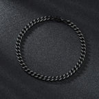 3-7mm Chunky Miami Curb Chain Bracelet for Men, Stainless Steel Cuban Link Chain Wristband Classic Punk Heavy Male
