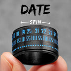 Date Spinner Ring — Stainless Steel