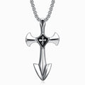 Vintage Punk Hip Hop Templar Knight Cross Pendants Necklaces For Men Women 316L Stainless Steel Fashion Jewerly Drop
