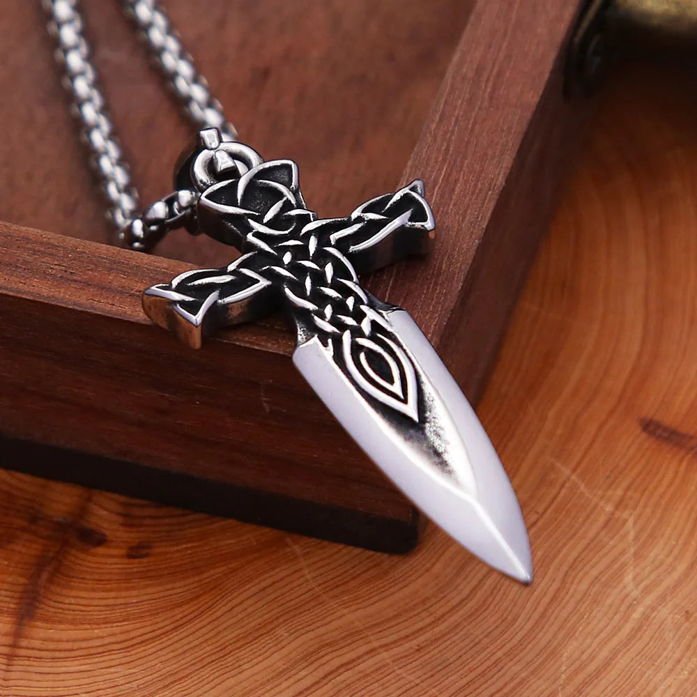 Viking Celtic Stainless Steel Pendant Necklace