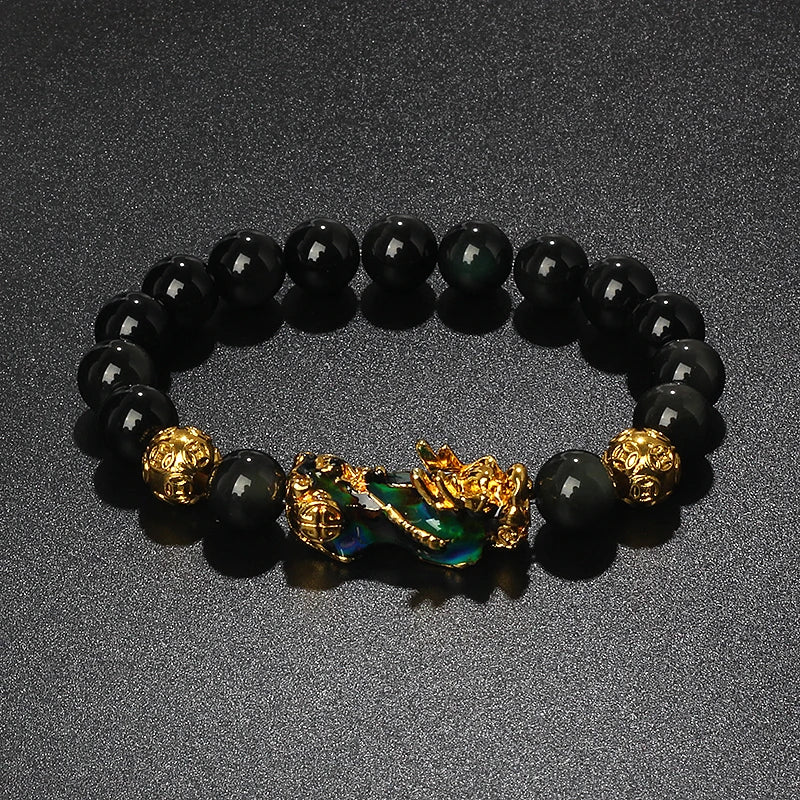 Color-Changing Natural Stone Pi Xiu Beaded Bracelet