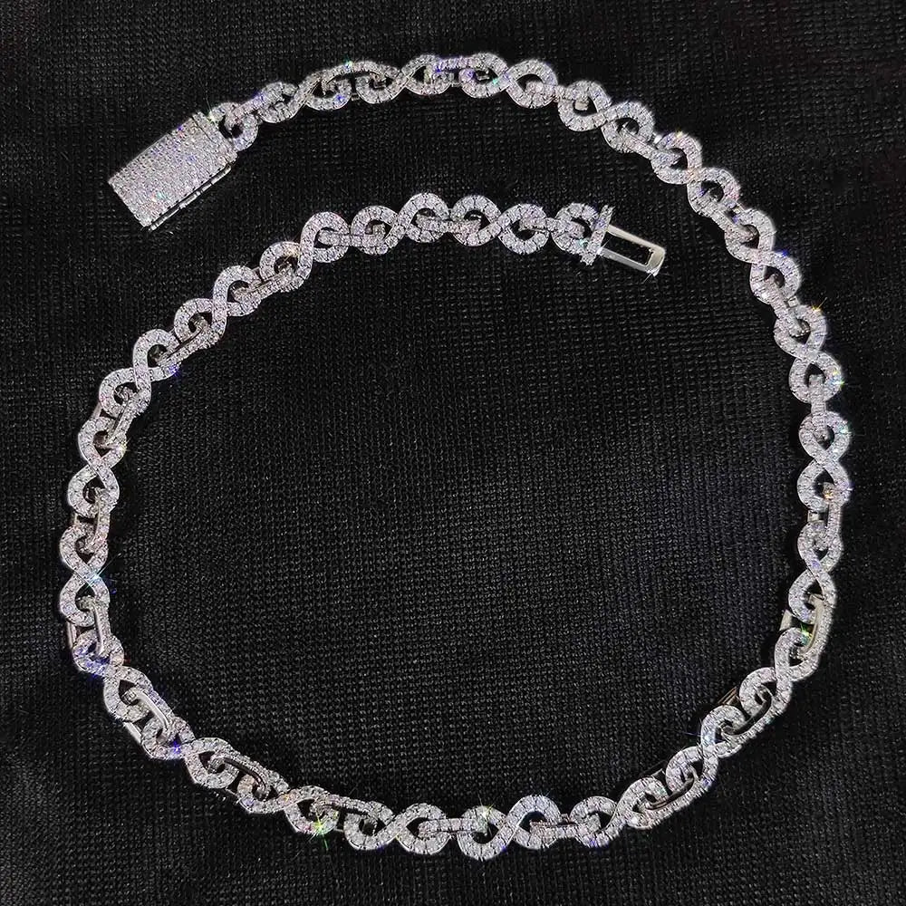 Iced Out Cuban Chain Necklace Stainless Steel 6MM