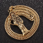 Witaya Classic New Retro Death of Angel Santa Muerte Mens Pendant Necklace 316L Stainless Steel Jewelry Men Party Gift