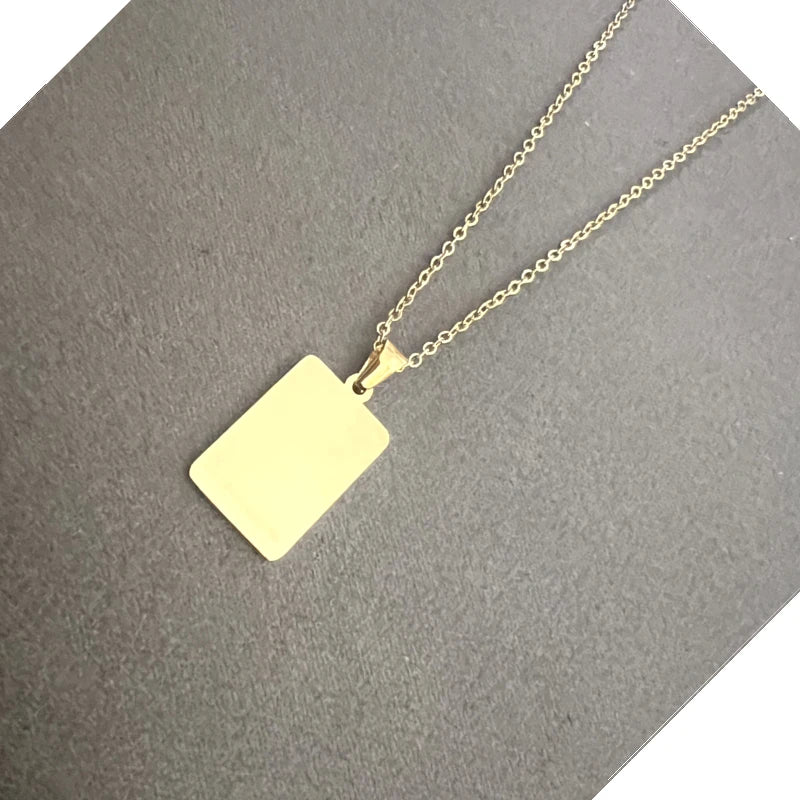 10pcs lot 2026 New Arrival Blank Strip Pendant Necklace Stainless Steel Necklace