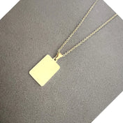 Dog Tag Strip Pendant Necklace — Stainless Steel