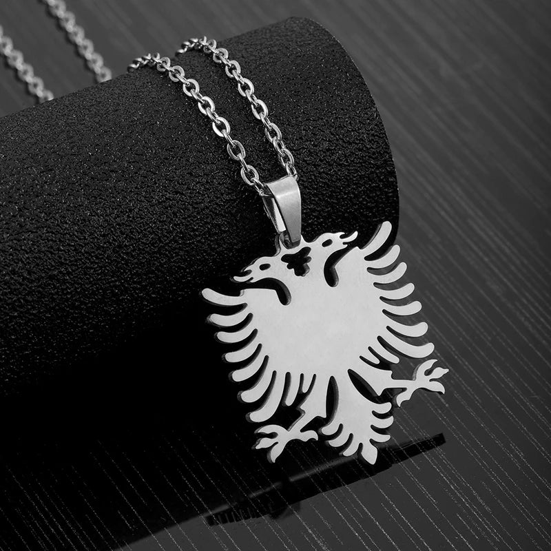 Albania Eagle Pendant Necklace — Two-Tone