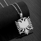 Albania Eagle Pendant Necklace — Two-Tone