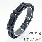 Cool Black Gold Color Bracelet for Man 15MM Width Stainless Steel Chain Men's Wrist Arm Jewelry Birthday Gifts for Boys