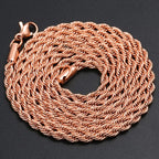 Daily Simple 3MM Twisted Chain Necklace For Men And Women Artificial Couple Necklace