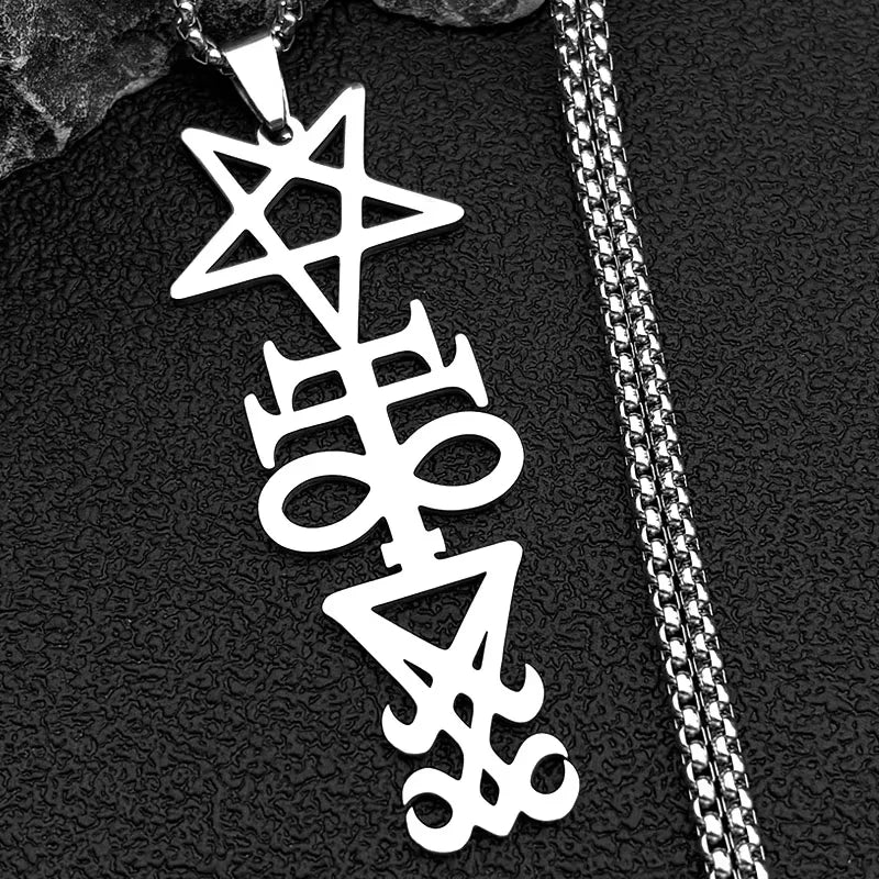 Satanic Cross Pendant Necklace — Stainless Steel