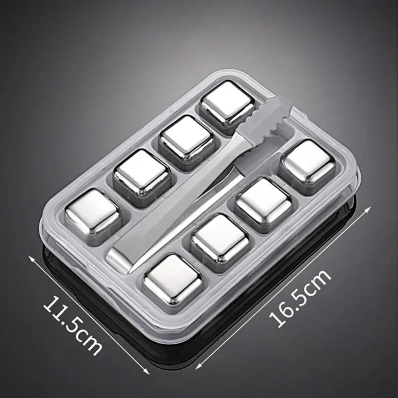 Reusable Whiskey Stones Stainless Steel Ice Cubes Quick-Freeze Wine Cooler Food Grade Metal Pellets Beer Cooler Bar