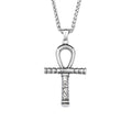 Vintage Stainless Steel Ancient Egyptian Ankh Cross Pendant Necklaces For Men Women Fashion Eye Of Horus Amulet Jewelry