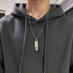 Minimalist Vertical Rectangle Bar Necklace — 316L Stainless Steel
