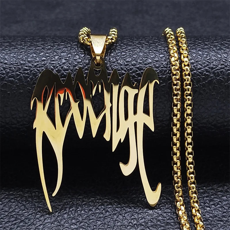 Spiked Choker Silver Pendant Necklace — Stainless Steel