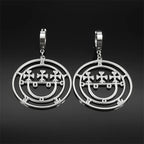 Baphomet Steel Earrings Sigeal Sigil Lucifer Dangle