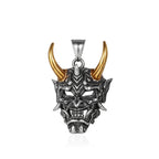 Gothic Retro Stainless Steel Ghost Mask Pendant Necklace For Men Boys Punk Fashion Skull Necklaces Jewelry Horror