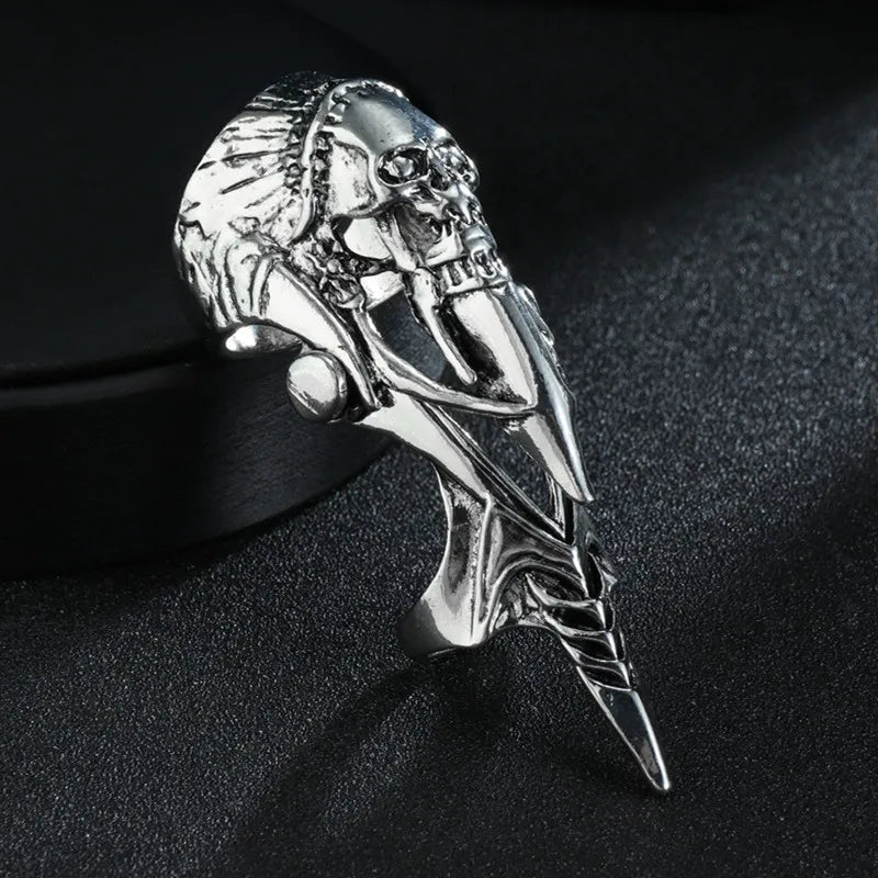 Gothic Punk Dragon Eagle Skull Joint Knuckle Full Finger Claw Ring Unisex Cool Heavy Rock Party Club Charm Knuckle