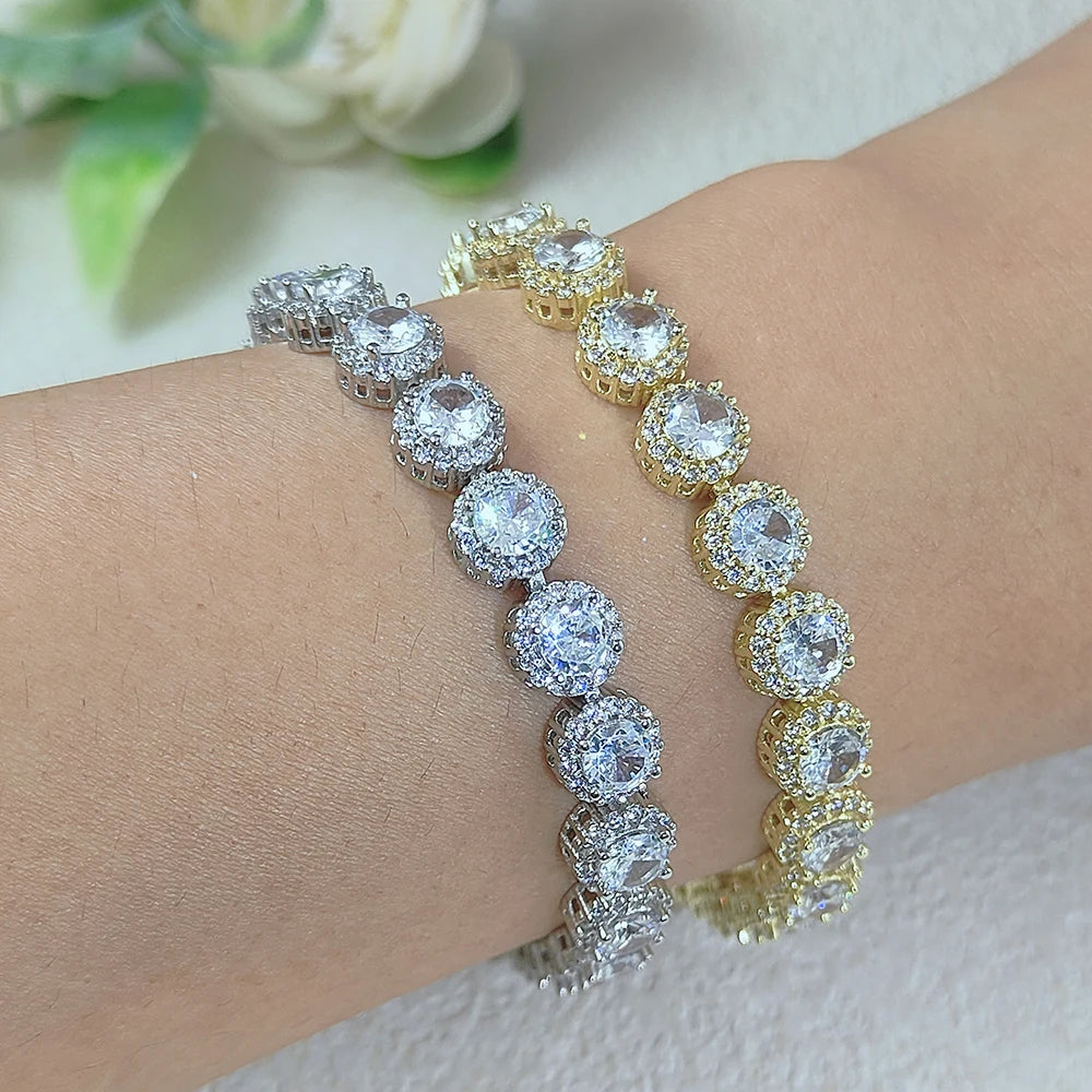 Iced Out Zirconia Bracelet — Silver