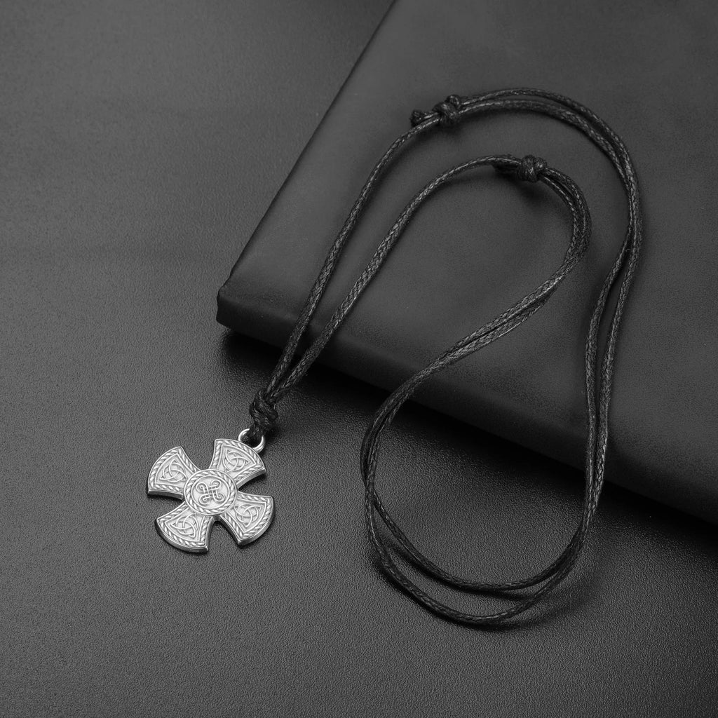 Celtic Trinity Knot Cross Pendant Necklace — Steel