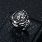 Vintage 316L Stainless Steel Animal Lion Pattern Rings For Men Women Punk Fashion Lion Head Ring Party Jewelry Gift