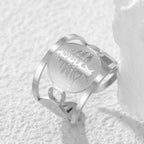 Lebanon Cedar Tree Cuff Ring Hollow Wide Open Band Stainless Steel Patriotic Lebanese National Emblem Jewelry For Lebanese