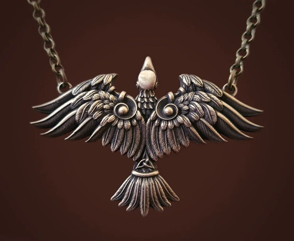 Viking Crow Wings Choker Necklace — Gothic, Zinc Alloy