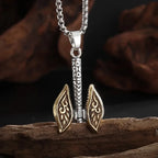 Retro Domineering Nordic Battle Ax Pendant Necklace for Men and Women Punk Pendant Lucky Amulet Jewelry Gift