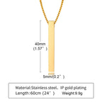 Pillar Bar Pendant Necklace — Stainless