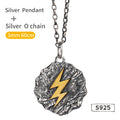 Wrath of Zeus Lightning Bolt Silver necklace the sterling silver pendant for Men Fine Jewelry