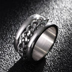 12mm Three Ring Turning Ring sliver Stainless Steel Ring Wings Of Liberty Flag Finger Rings For Men Women Jewelry Anime Fans