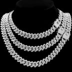 13/14/20MM HipHop Iced Out Chain Cuban Link Chain Necklace For Men Gold Silver Color Rhinestone Pave Men's Birthday Jewelry Gift