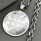 Cross Gold Pendant Natural Shell Christian Jerusalem