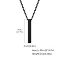 Hiphop Vertical Necklace for Men Boys,Stainless Steel Long Bar Pendant,Classic Punk Jewelry Gift
