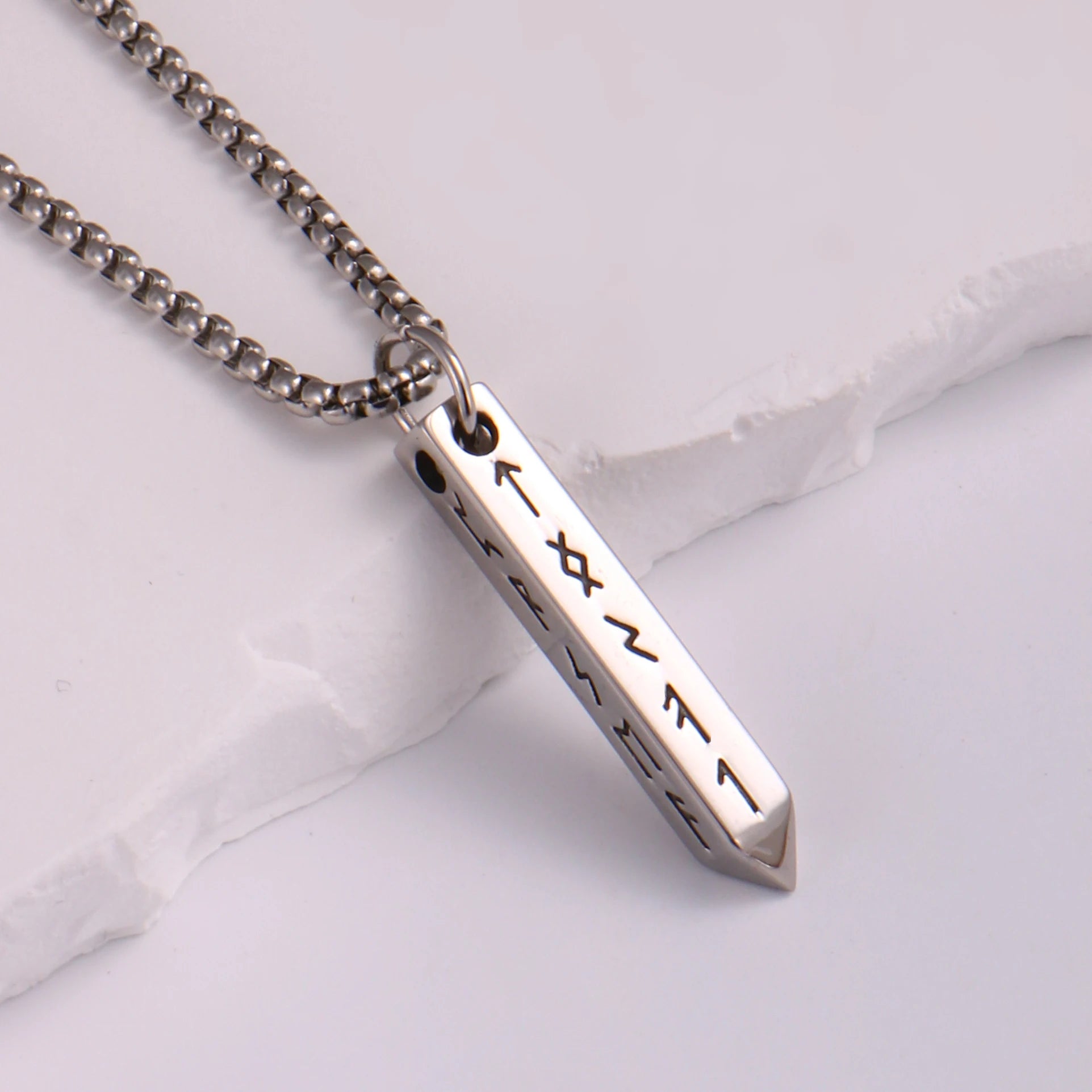 Viking Dragon Stainless Steel Pendant Necklace