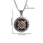 Retro Classic Celtic Knot Round Pendant Necklace for Men and Women Punk Hip-Hop Trend Amulet Jewelry