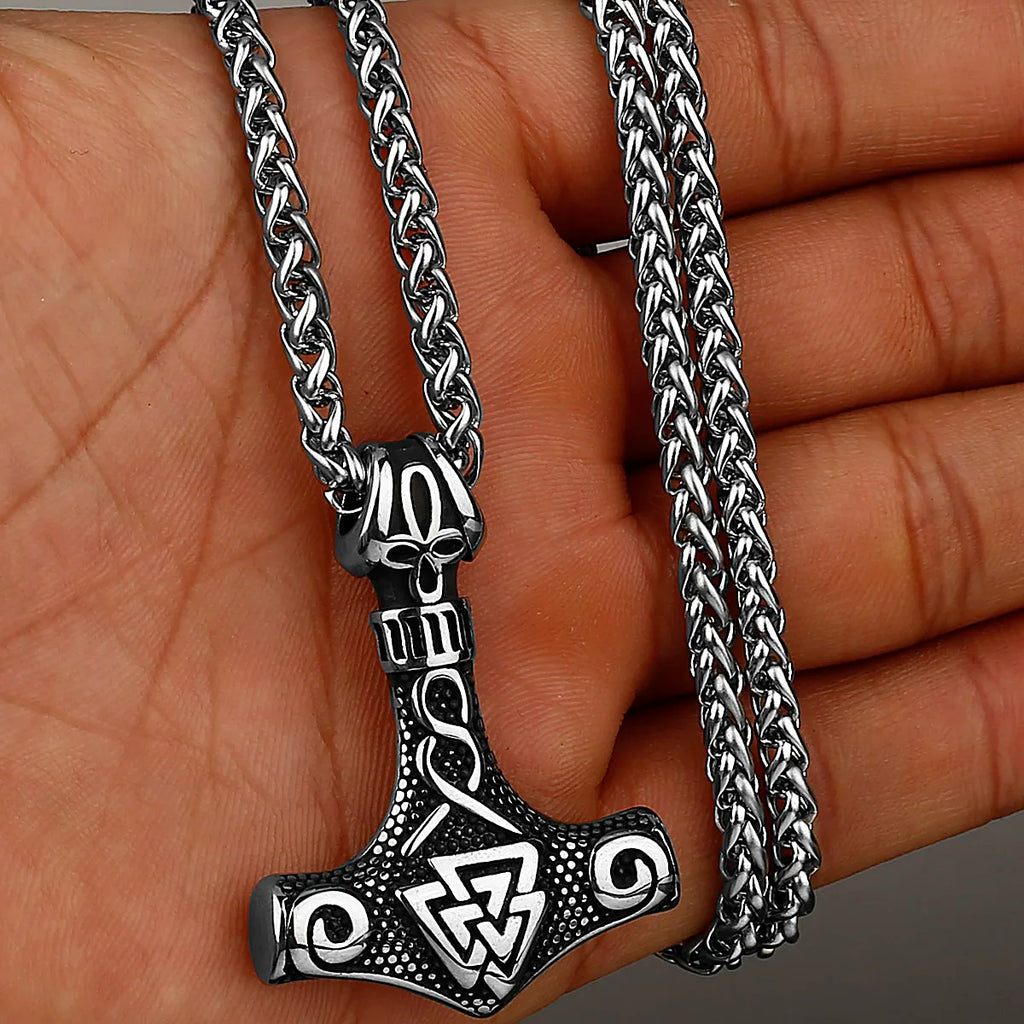 Original Viking Stainless Steel Thor Hammer Multiple Styles Domineering Unisex Necklace Pendant Boyfriend Gift