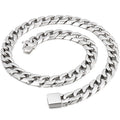 Massive Solid 316L Stainless Steel Necklace for Men High Polished 14/16MM Wide 55/60CM Long Cuban Link Chain Men's