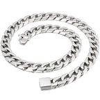 Massive Solid 316L Stainless Steel Necklace for Men High Polished 14/16MM Wide 55/60CM Long Cuban Link Chain Men's