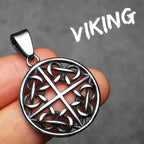 Viking Hollow Celtic Knot Pendant Necklace — Stainless Steel