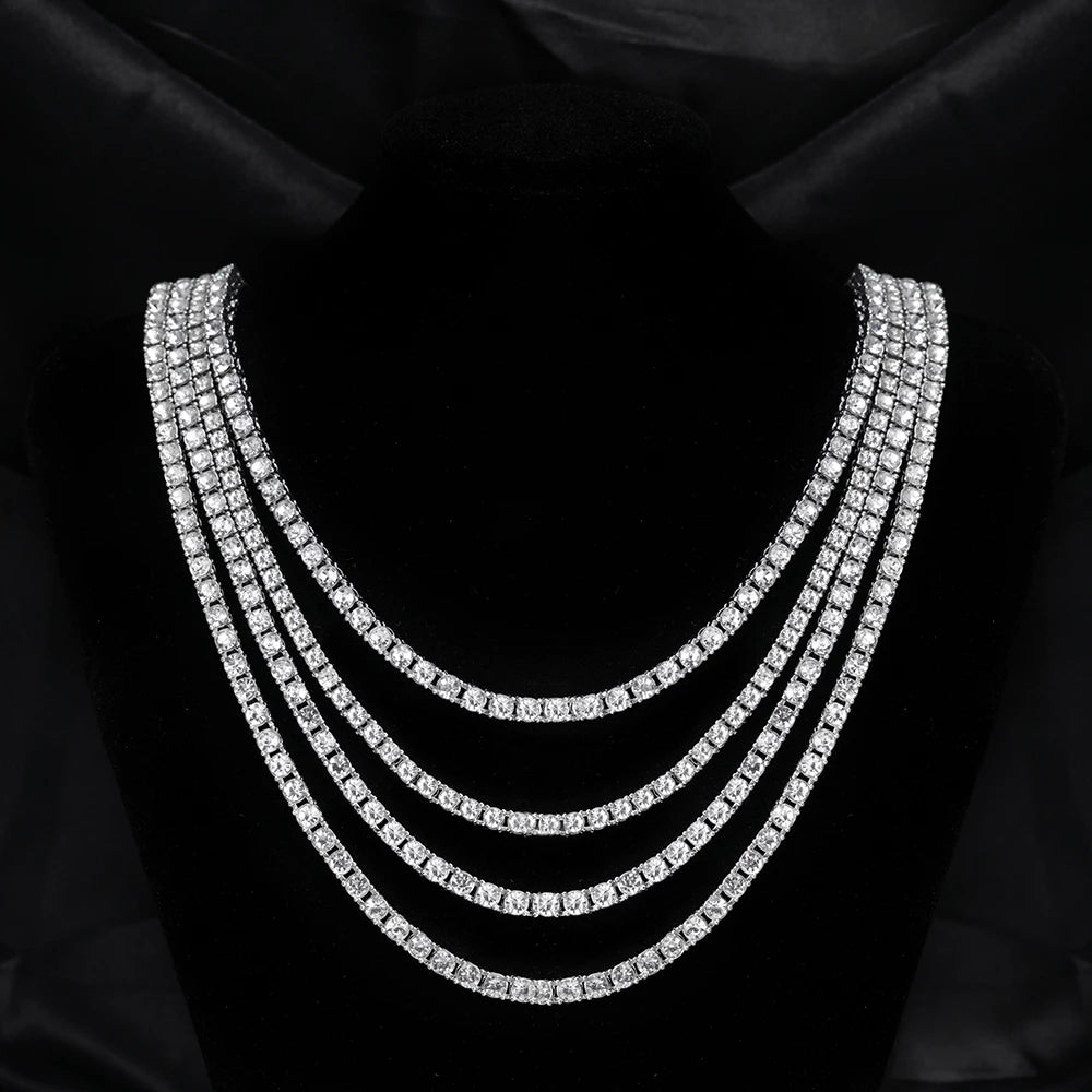 Iced Out Tennis Chain Bracelet 5mm — Silver