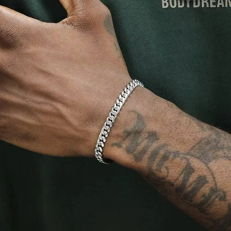Stainless Steel Men's Bracelet Hip Hop Cuban Chain Titanium Steel Bracelet Simple Jewelry Fashion Hand Jewelry