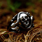 Unique Creative 316L Stainless Steel Skull Ring For Men Women Punk Fashion Snake Rings Personality Amulet Jewelry