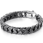 Man Bracelet Homme 12MM Wide Stainless Steel Curb Chain Charm Bracelets On Hand Bands for Men Vintage Mens Jewellery
